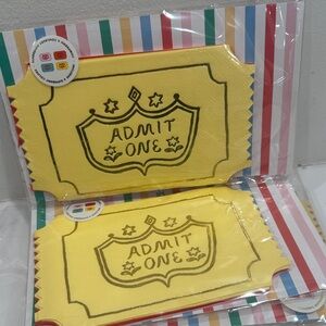 Yellow, red and pink (no blue) Admit One Ticket Napkins